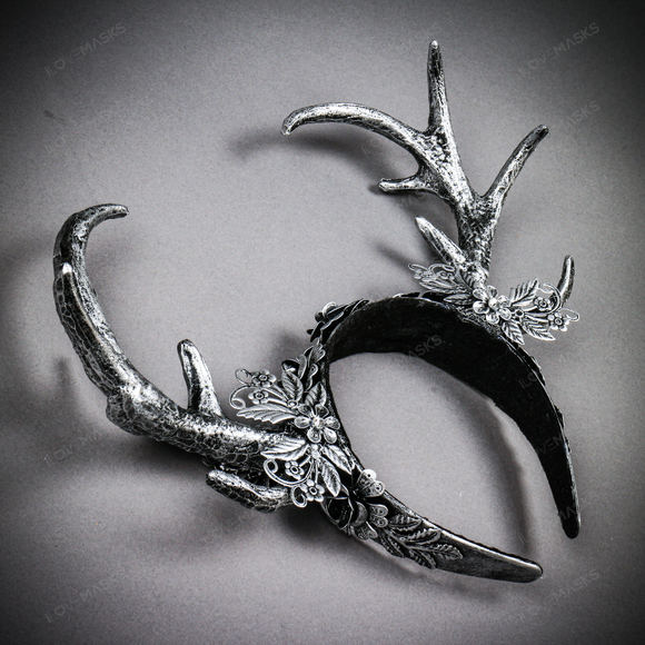 Antelope Devil Animal Deer Horn Headband - Silver - Picture 8 of 10